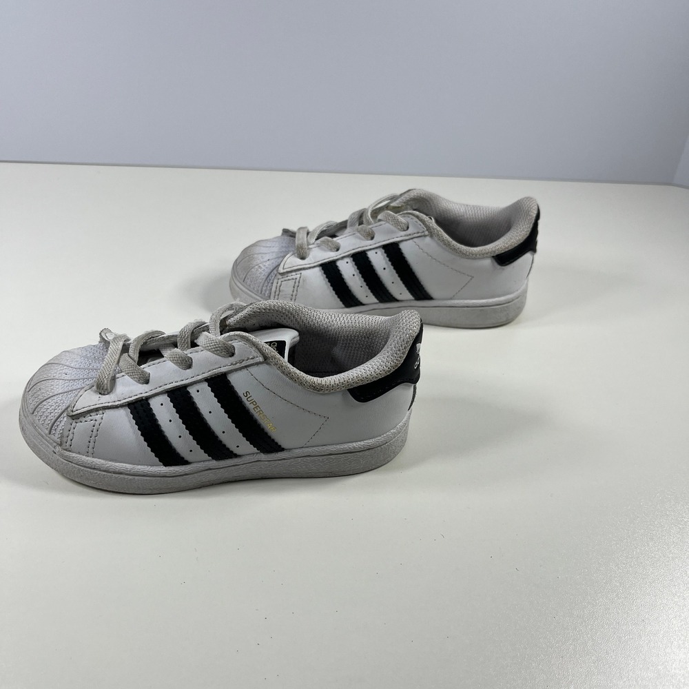 Adidas Superstar Shoes Toddler Size 9K White Black Stripe Sneakers Classic Retro